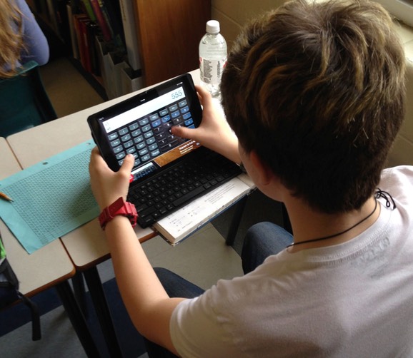 using an iPad mini as a scientific calculator, large screen access
