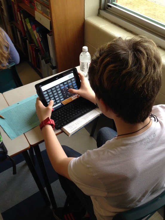 using an iPad mini as a scientific calculator, large screen access