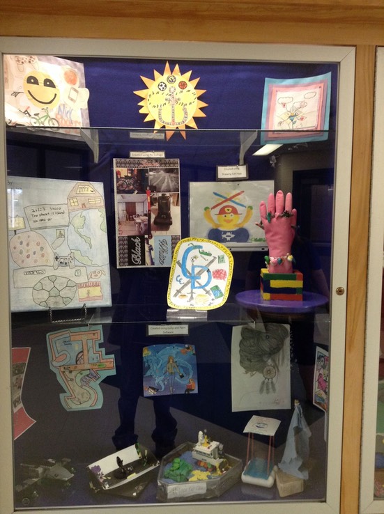 artwork, collages, 3D paper mache demonstrating knowledge